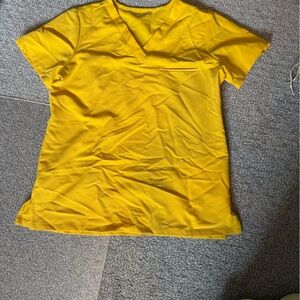 Sunny Yellow V-Neck Scrub Top